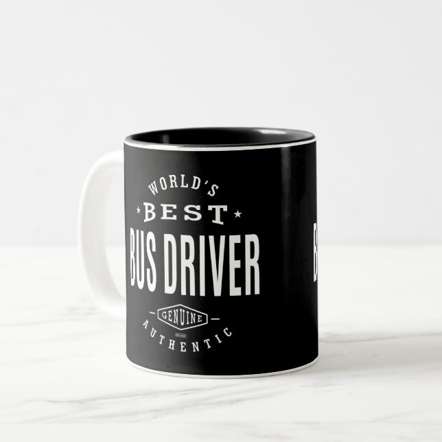 World's Best Bus Driver Two-Tone Coffee Mug (Front Left)