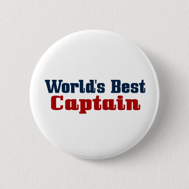 Worlds Best Captain 2 Inch Round Button (Front)