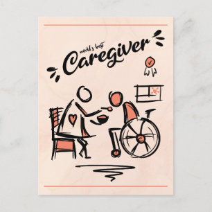World's best Caregiver & Person in Wheelchair Postcard