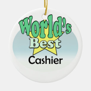 World's best Cashier Ceramic Ornament