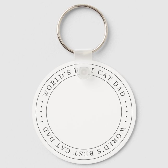 World's Best Cat Dad Classic Simple Photo Keychain (Front)