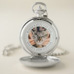 World's Best Cat Dad Classic Simple Photo Pocket Watch<br><div class="desc">This simple and classic design is composed of serif typography and add a custom photo.</div>
