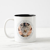 World's Best Cat Dad Classic Simple Photo Two-Tone Coffee Mug (Left)