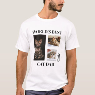 World's Best Cat Dad Custom Name Gift T-Shirt