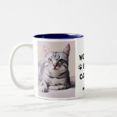 Worlds Best Cat Dad Navy Two Photo Pet Lover Two-Tone Coffee Mug (Left)