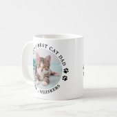 World's Best Cat Dad Paw Prints Pet Photo Coffee Mug (Front Left)