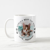 World's Best Cat Dad Paw Prints Pet Photo Coffee Mug (Left)
