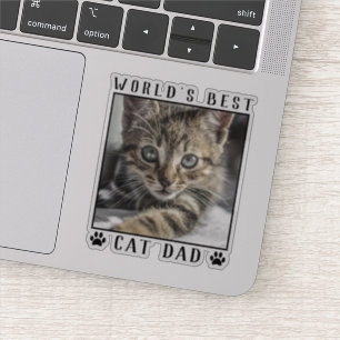 World's Best Cat Dad Paw Prints Pet Photo Frame