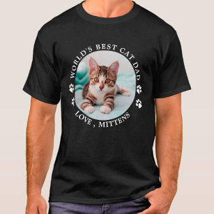 World's Best Cat Dad Personalized Cute Pet Photo T-Shirt