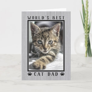 World's Best Cat Dad Rustic Father's Day Photo Card