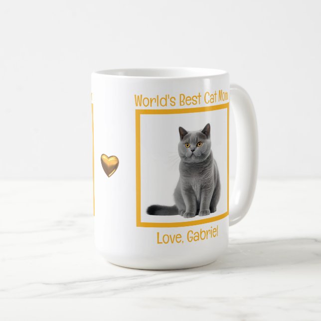 World's Best Cat Mom Chartreux Personalize  Coffee Mug (Front Right)