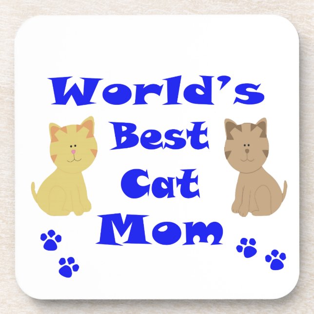 World's Best Cat Mom Coaster (Front)