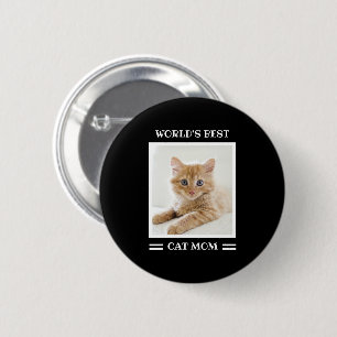 World's Best Cat Mom Custom Photo Personalized 2 Inch Round Button