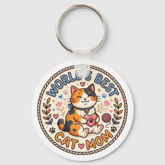 World's Best Cat Mom Cute Keychain