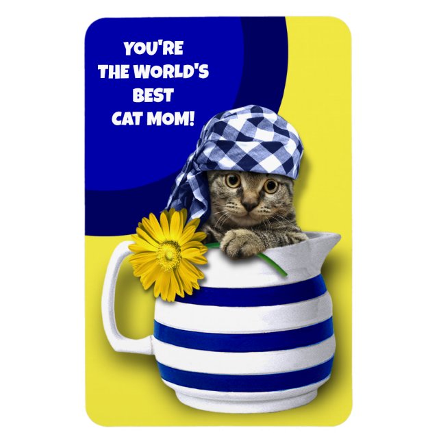 World's Best Cat Mom. Cute Kitten Mother's Day   Magnet (Vertical)