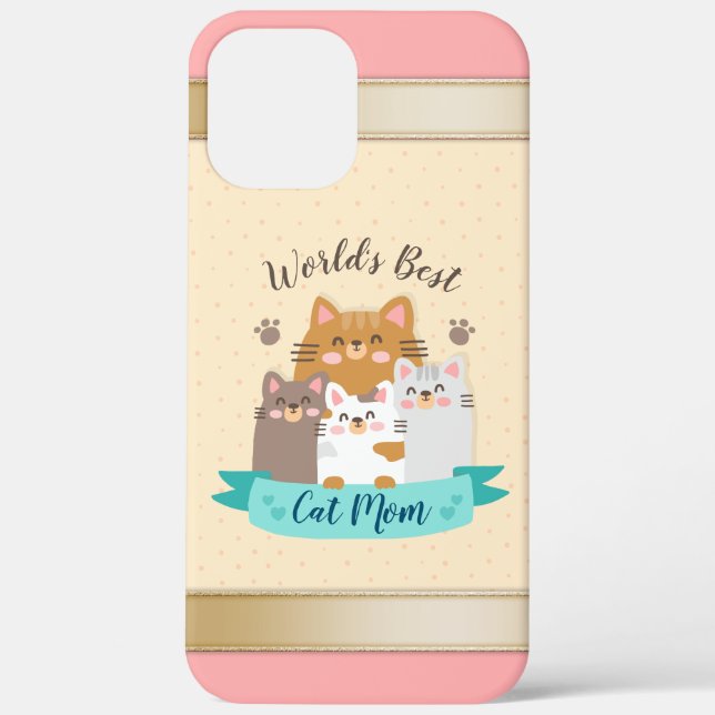 World's Best Cat Mom - Cute Kittens Case-Mate iPhone Case (Back)