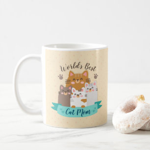 World's Best Cat Mom - Cute Kittens Coffee Mug