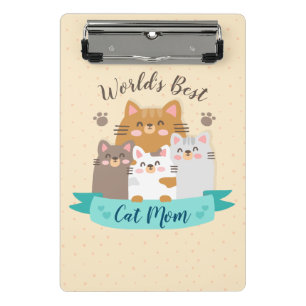 World's Best Cat Mom - Cute Kittens Mini Clipboard