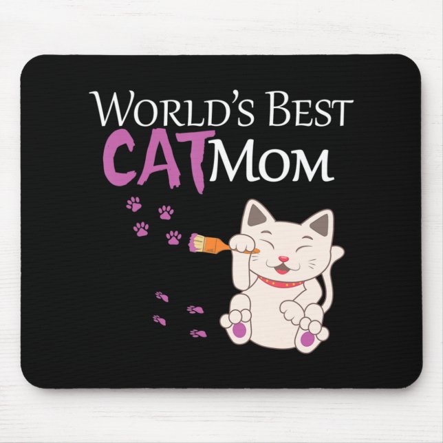 World's Best Cat Mom  Cute  Lady  Mouse Pad (Front)