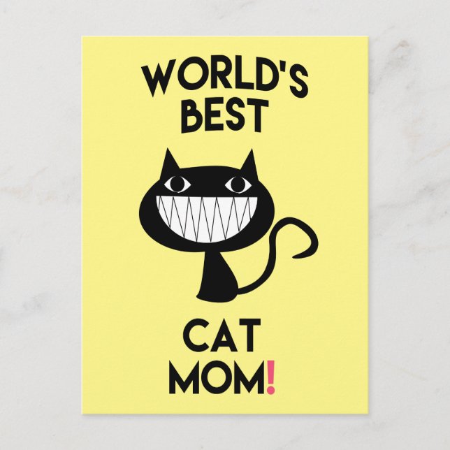 World's best cat mom! Fun Postcard (Front)