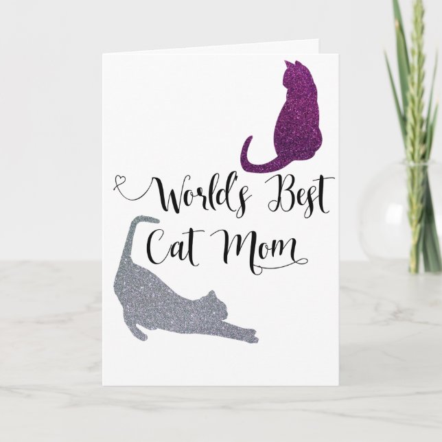 World's Best Cat Mom Greeting Card Mother's Day (Front)