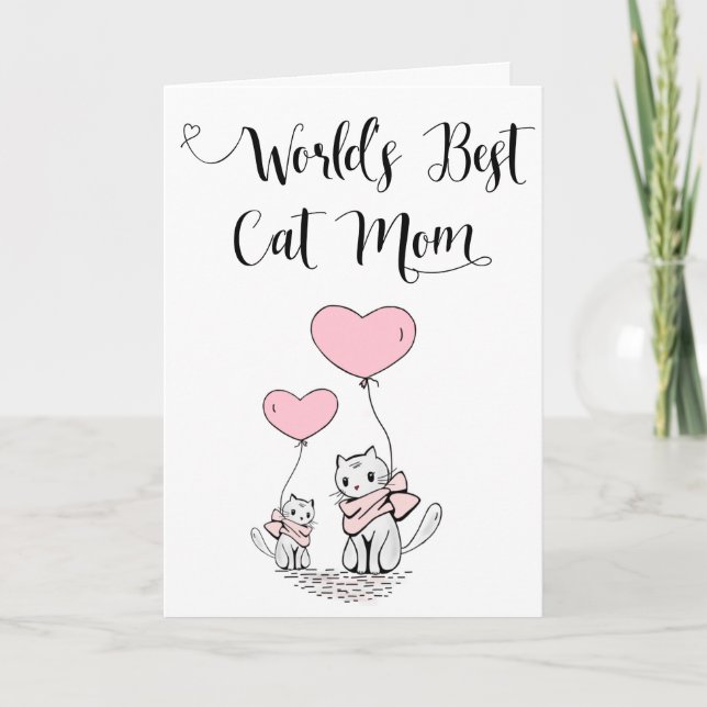 World's Best Cat Mom Greeting Card Mother's Day (Front)