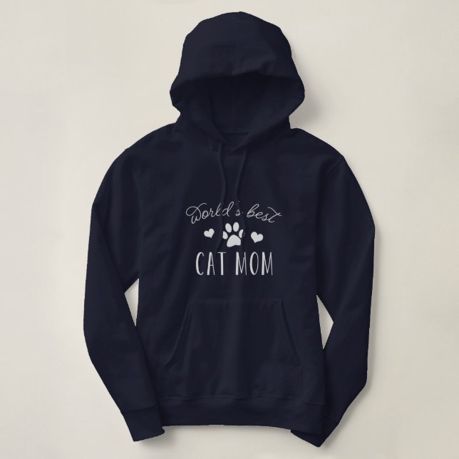World's Best Cat Mom Hoodie (Design Front)