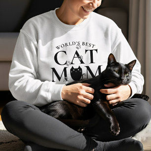 Worlds Best Cat Mom Paw Prints Cute Kitty Pet Sweatshirt