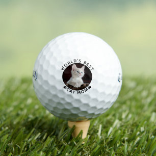World's Best Cat Mom Paw Prints Pet Photo Golf Balls