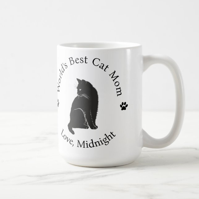 World's Best Cat Mom Personalize Coffee Mug (Right)