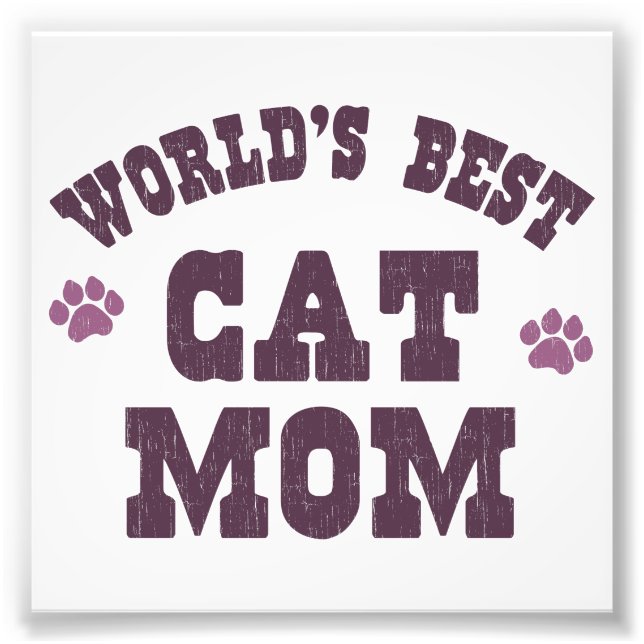World's Best Cat Mom Photo Print (Front)