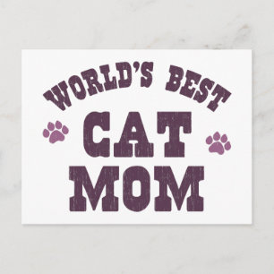 World's Best Cat Mom Postcard