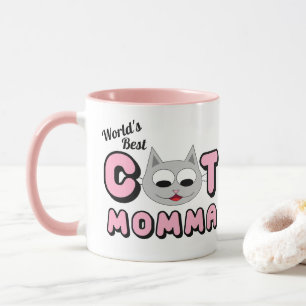 World's Best Cat Momma Pink Mug