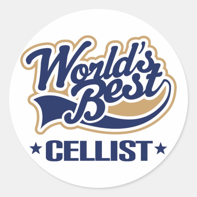 World's Best Cellist Music Gift Classic Round Sticker (Front)