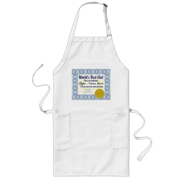 World's Best Chef Certificate Apron (Front)