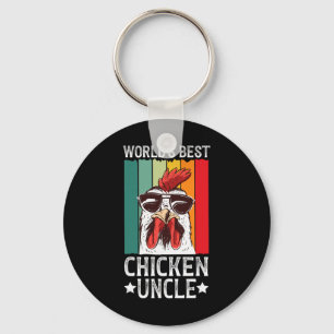 World's Best Chicken Uncle Chicken Owner Chicken F Keychain