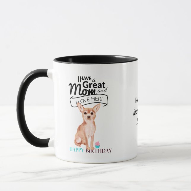 World's BEST CHIHUAHUA DOG MOM Personalized Fun Mug (Left)