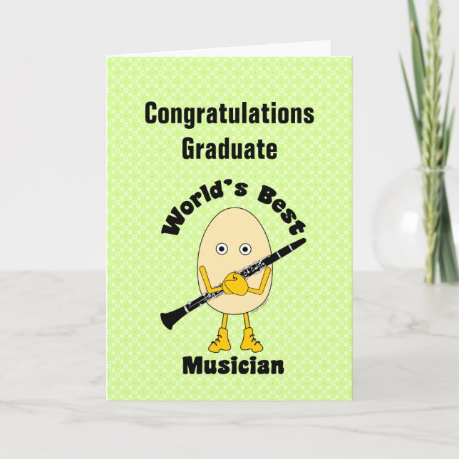 World's Best Clarinet Musician Graduation Card (Front)