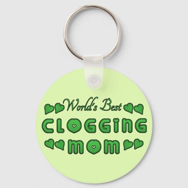 World's Best Clogging Mom Green Keychain (Front)