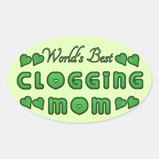 World's Best Clogging Mom Green Oval Sticker (Front)