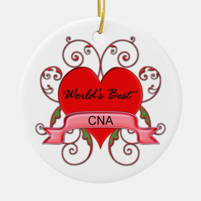 World's Best CNA Ceramic Ornament (Front)