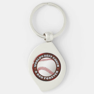 World's Best Coach & Dad 1 Options Keychain