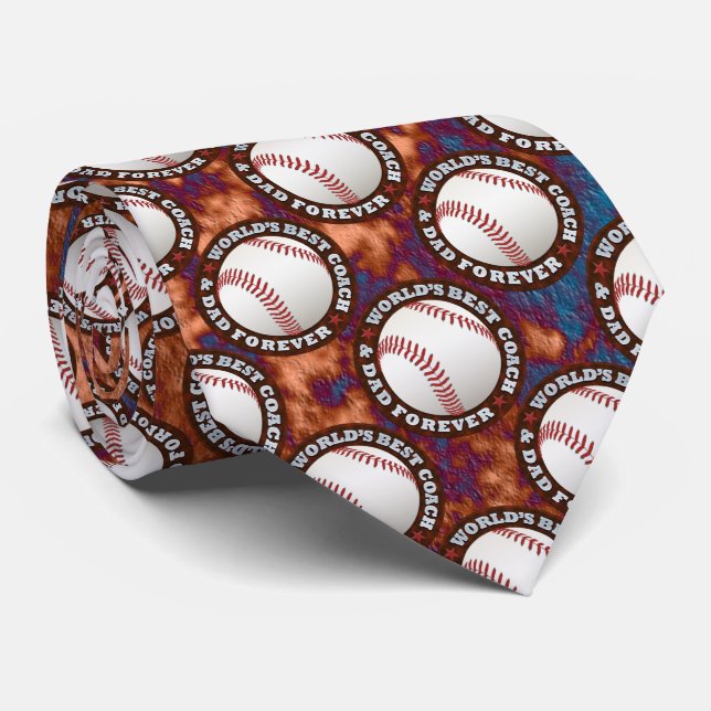 World's Best Coach & Dad 1 Options Tie (Rolled)