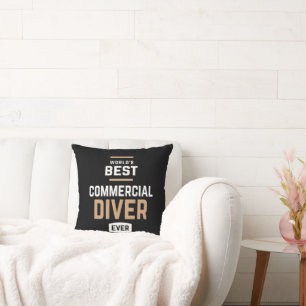 World's Best Commercial Diver Ever Throw Pillow