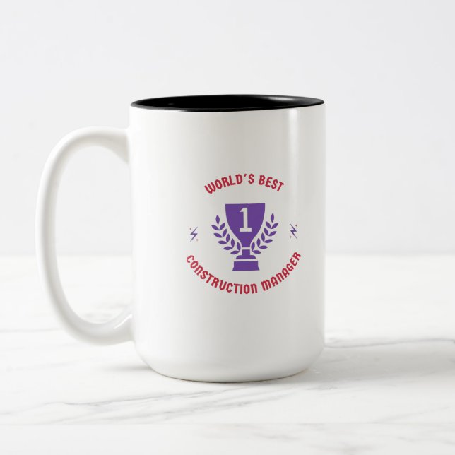 World's best construction manager Two-Tone coffee mug (Left)