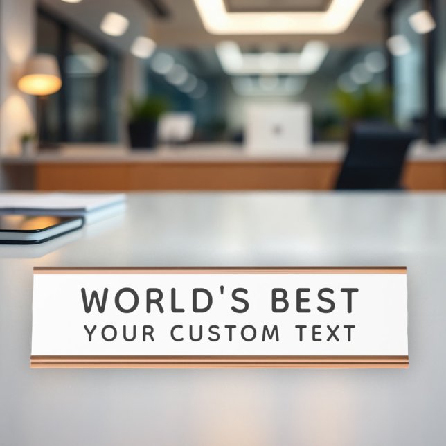 Worlds Best Custom Text Funny Office Desk Name Plate (Creator Uploaded)