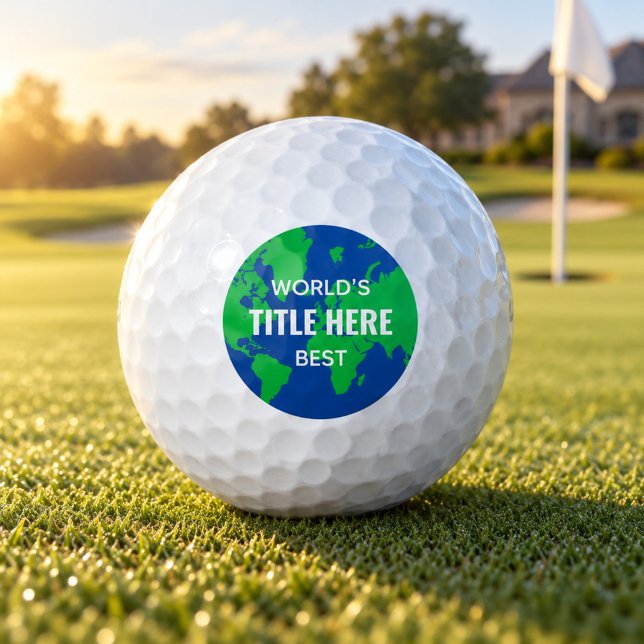 Worlds Best Custom Title Globe Golf Balls (Creator Uploaded)