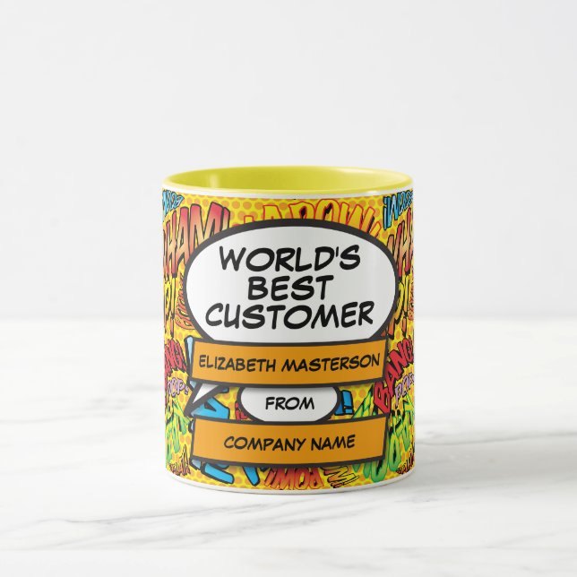 World's Best Customer Ever Fun Comic Book Mug (Center)