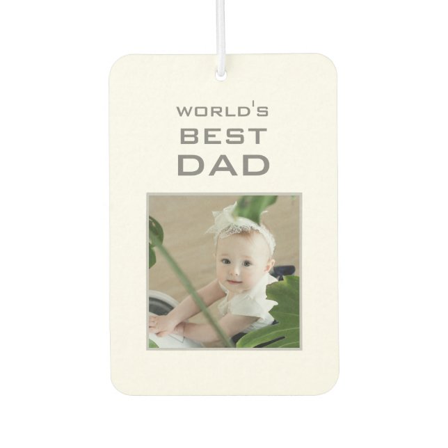 World's Best Dad 2 Photo Custom Air Freshener (Front)