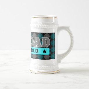 World's Best Dad Argyle Patterned Father's Day Beer Stein